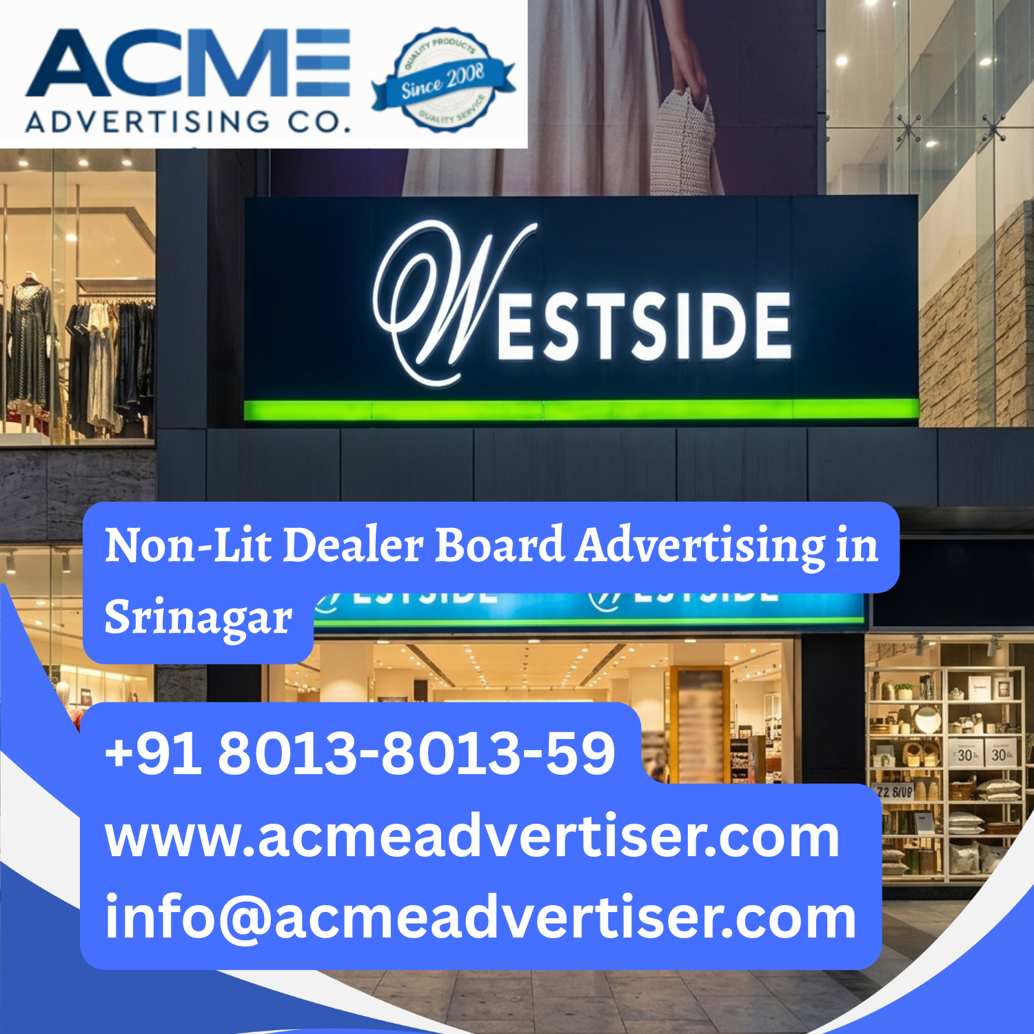 Non-Lit Dealer Board Advertising in Srinagar - 