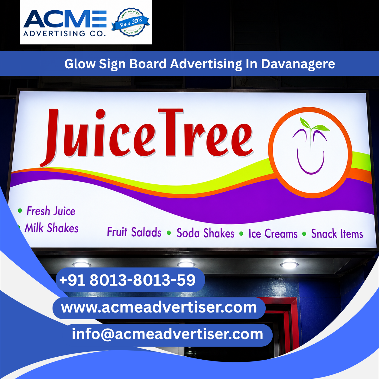 Glow Sign Board Advertising Company In Davanagere - 