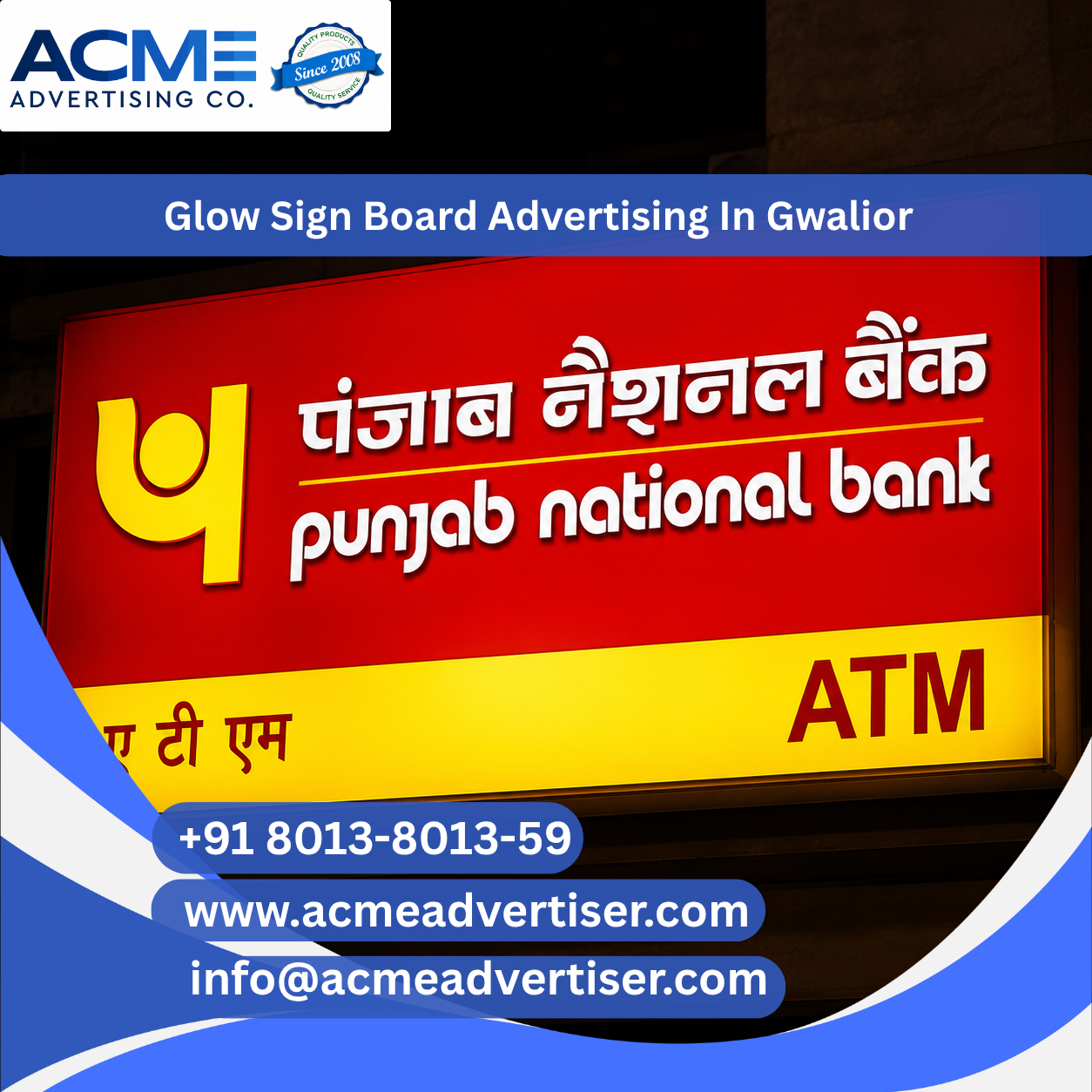 Glow Sign Board Advertising Agency in Gwalior - 