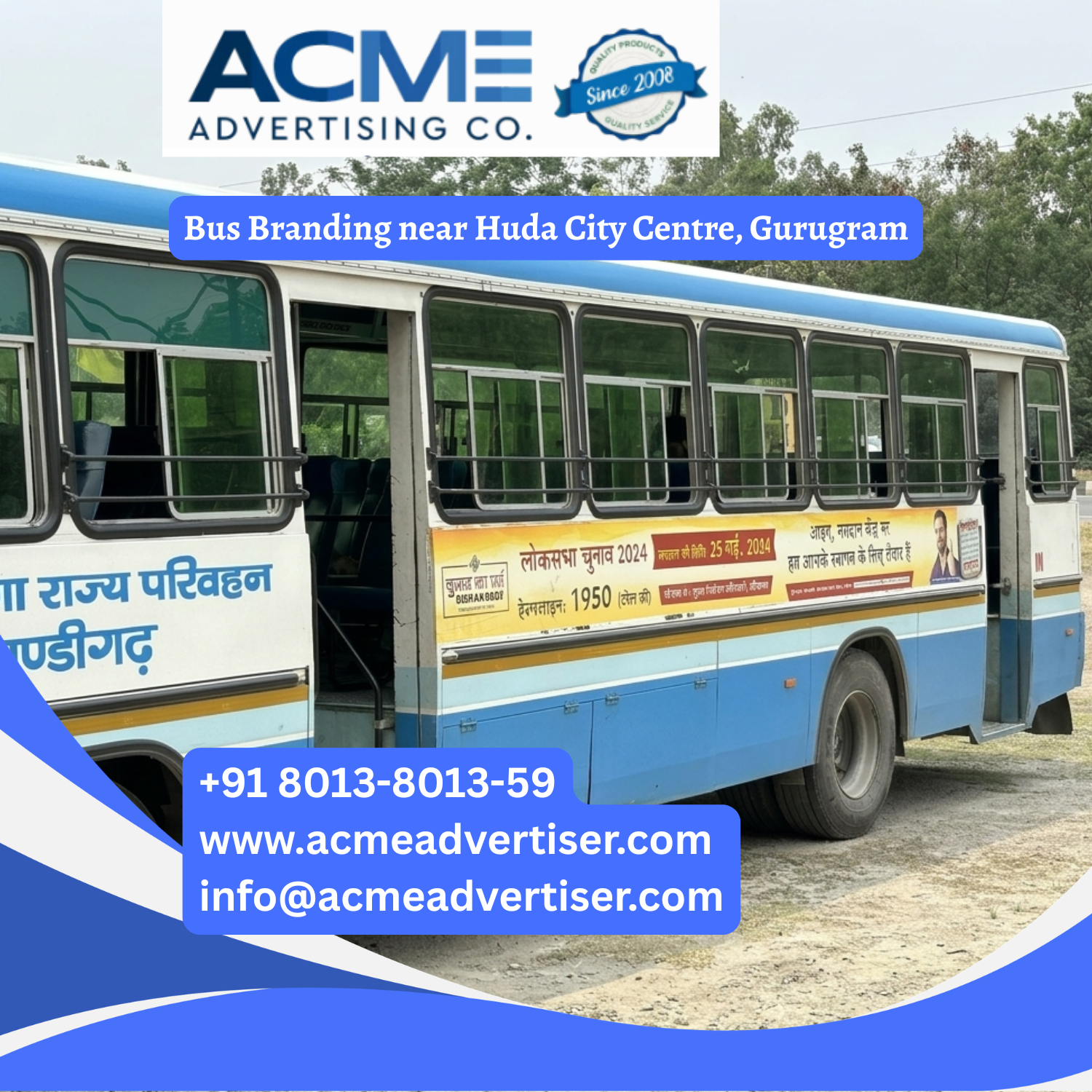 Bus Branding near Huda City Centre, Gurugram - 
