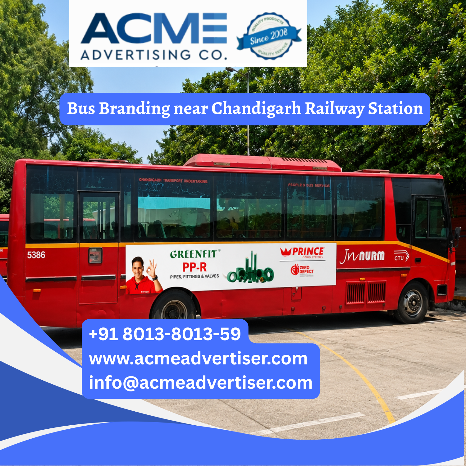 Bus Branding near Chandigarh Railway Station - 