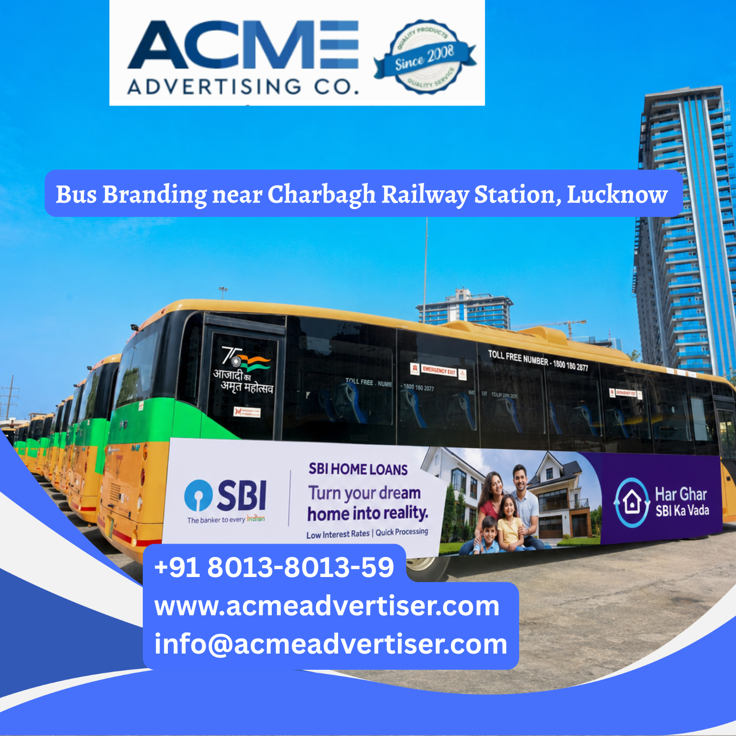 Bus Branding near Charbagh Railway Station, Lucknow - 