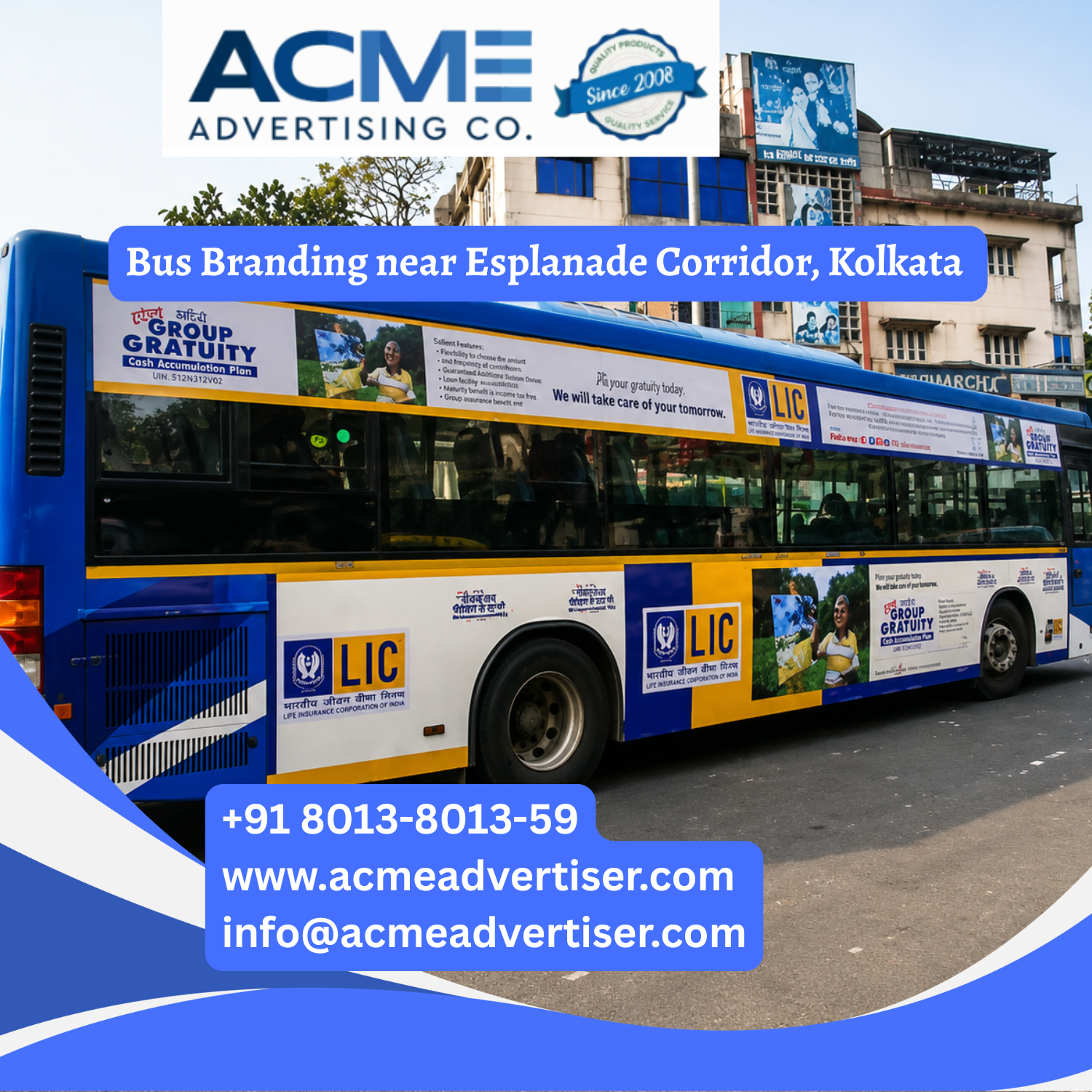 Bus Branding near Esplanade Corridor, Kolkata - 