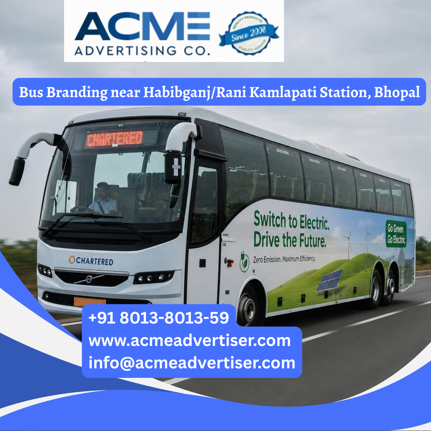 Bus Branding near Habibganj/Rani Kamlapati Station, Bhopal - 
