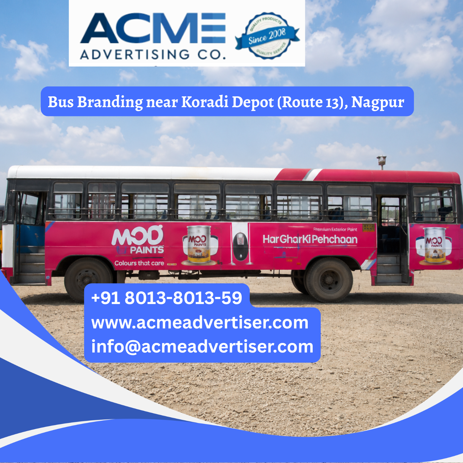 Bus Branding near Koradi Depot (Route 13), Nagpur - 