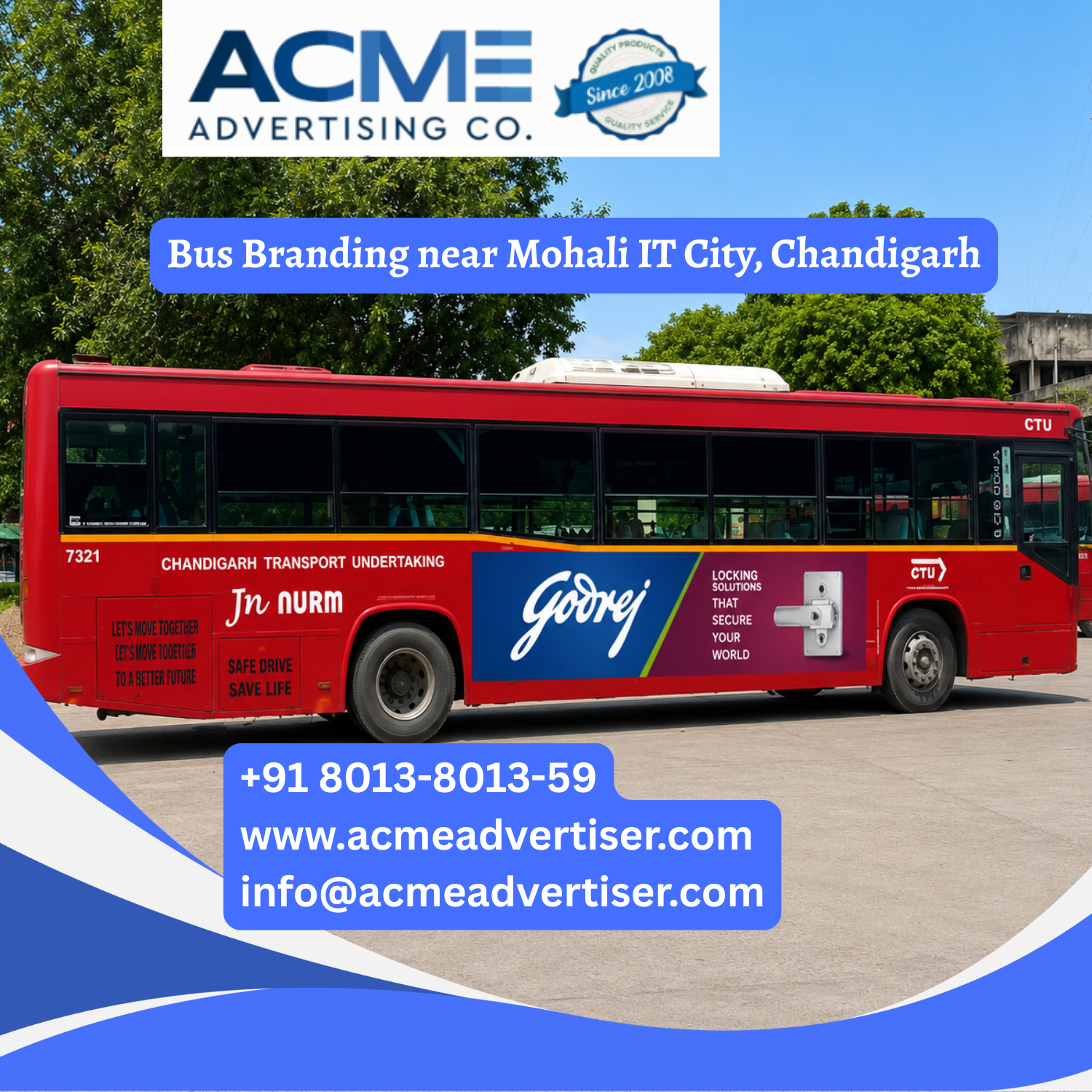 Bus Branding near Mohali IT City, Chandigarh - 