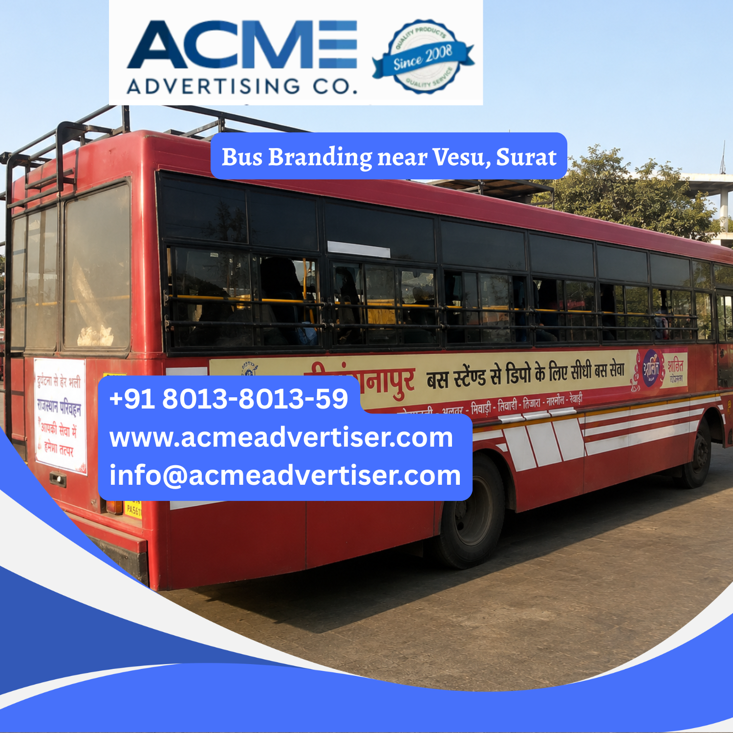 Bus Branding near Vesu, Surat - 