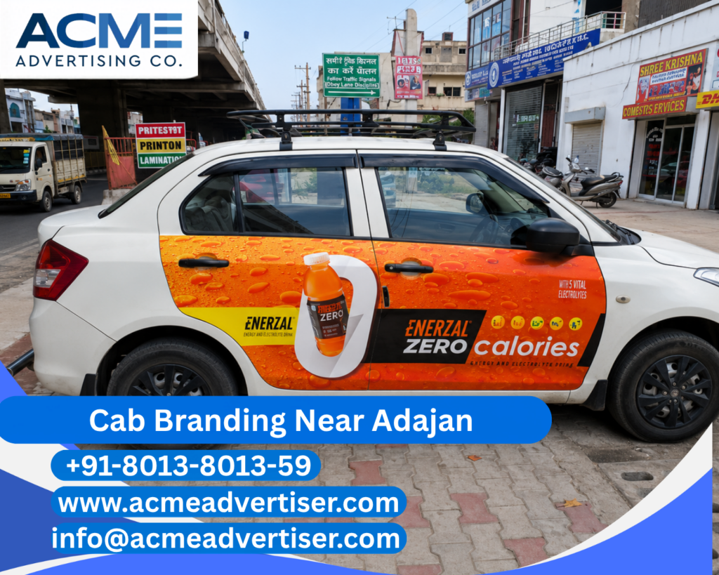 Cab Branding Company Near Adajan providing professional taxi branding and outdoor advertising services in Surat.