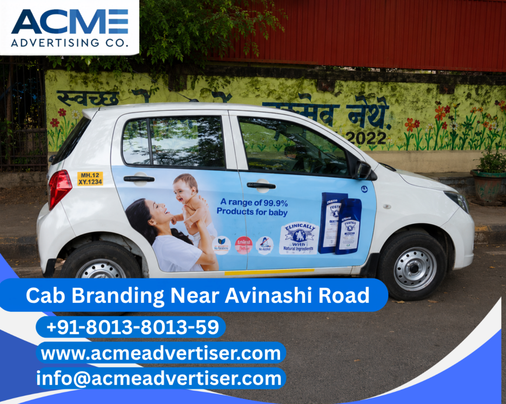 Cab Branding Company Near Avinashi Road providing professional cab branding and taxi advertising services in Coimbatore.