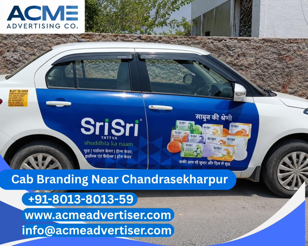 Cab Branding Company Near Chandrasekharpur offering complete cab branding and vehicle advertising campaigns by ACME Advertising.