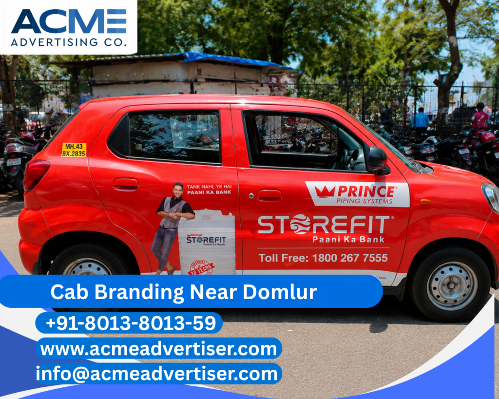 Cab Branding Company Near Domlur delivering premium cab branding and vehicle advertising services in Bengaluru.