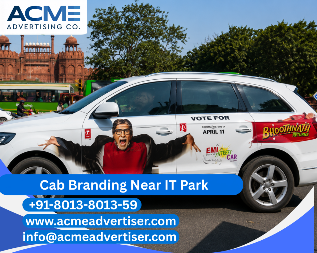 Cab Branding Company Near IT Park Chandigarh providing professional cab branding and taxi advertising services in Chandigarh by ACME Advertising.