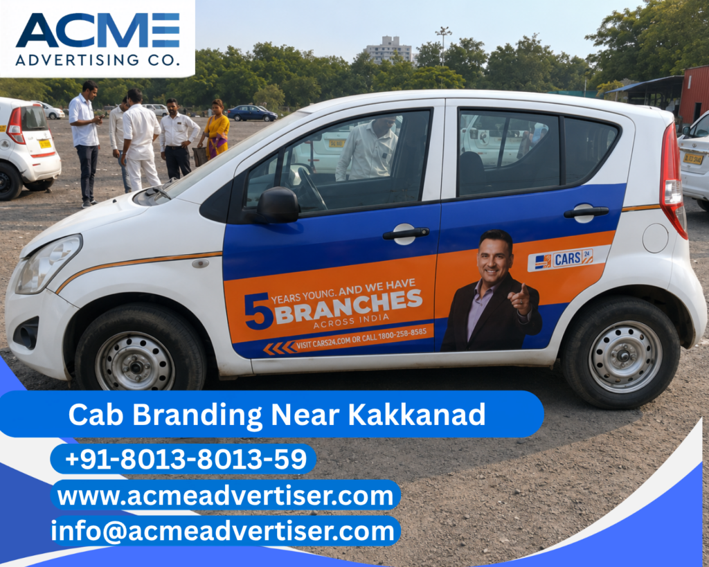 Cab Branding Company Near Kakkanad providing professional cab branding and taxi advertising services in Kochi.