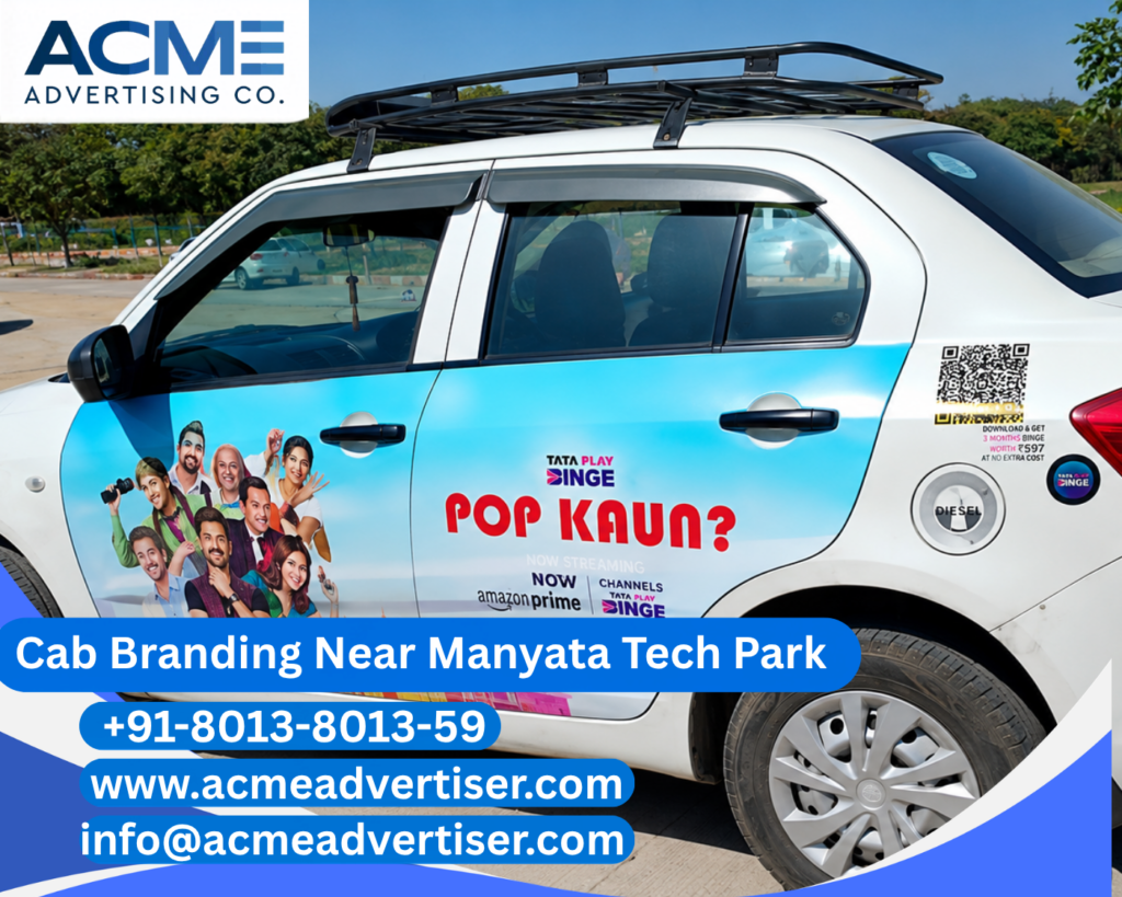 Cab Branding Company Near Manyata Tech Park offering premium cab branding services for corporate brand visibility