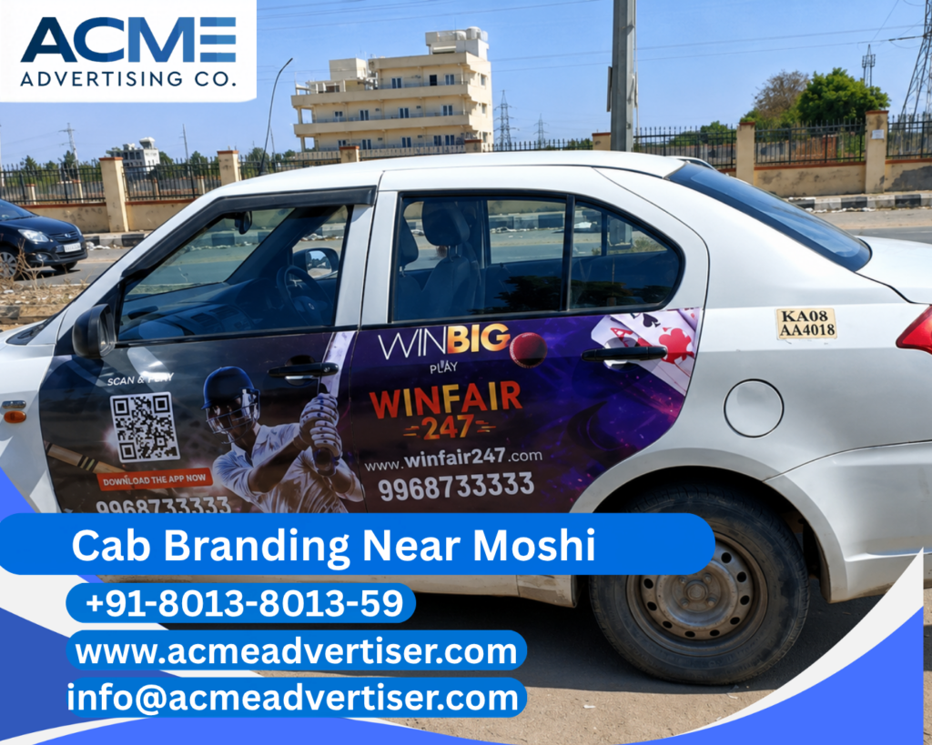 Cab Branding Company Near Moshi offering complete cab branding services by ACME Advertising.