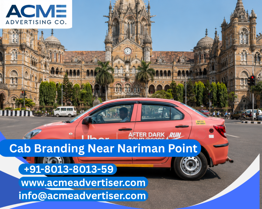 Cab Branding Company Near Nariman Point delivering professional cab branding and taxi advertising services in Mumbai.