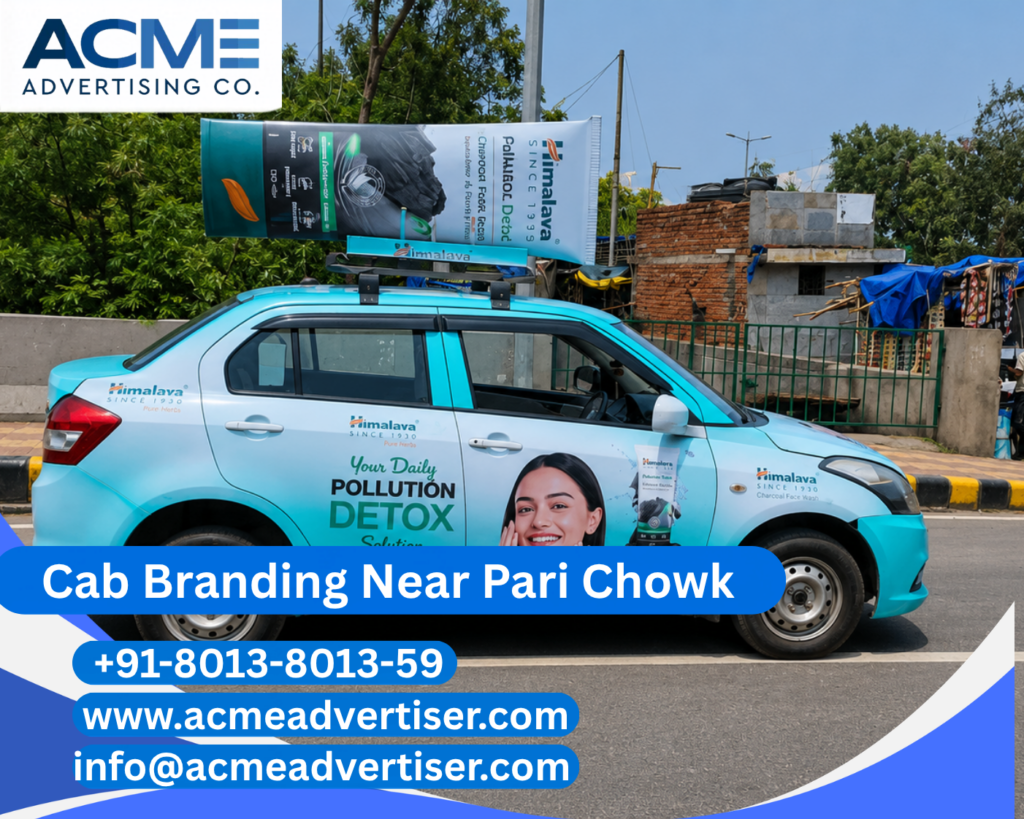 Cab Branding Company Near Pari Chowk providing complete taxi branding and vehicle advertising services by ACME Advertising Cab Branding Company Near Noida Pari Chowk