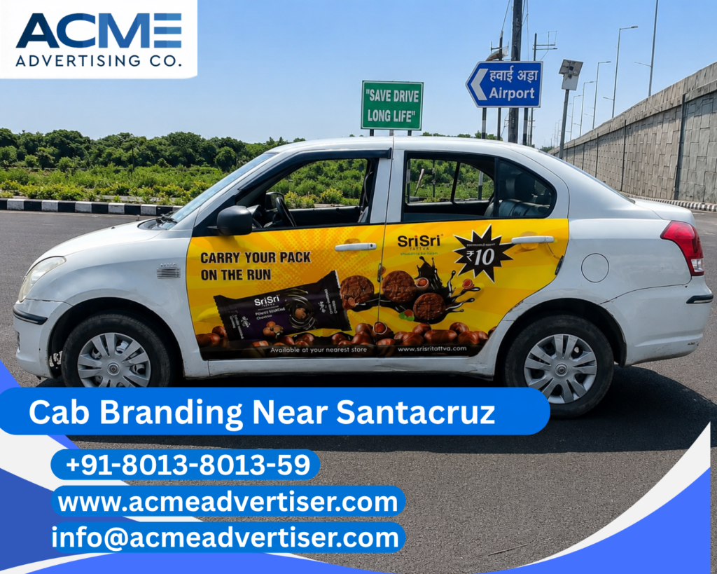 Cab Branding Company Near Santacruz offering professional cab branding and vehicle advertising campaigns.