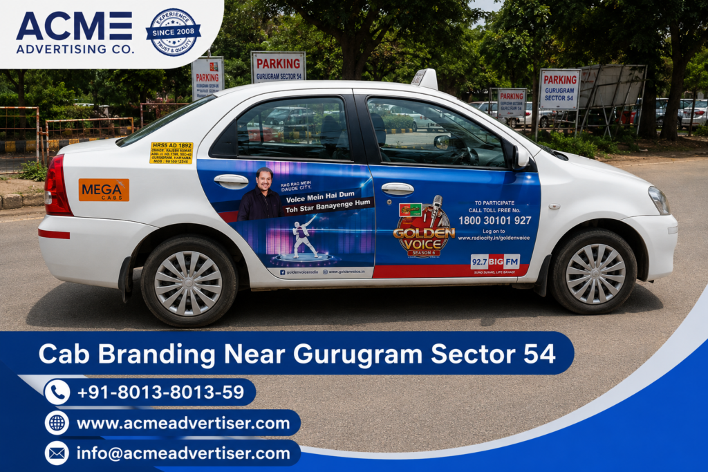 Cab Branding Company Near Sector 54 Gurugram offering full cab branding services for maximum brand visibility in Gurugram.
