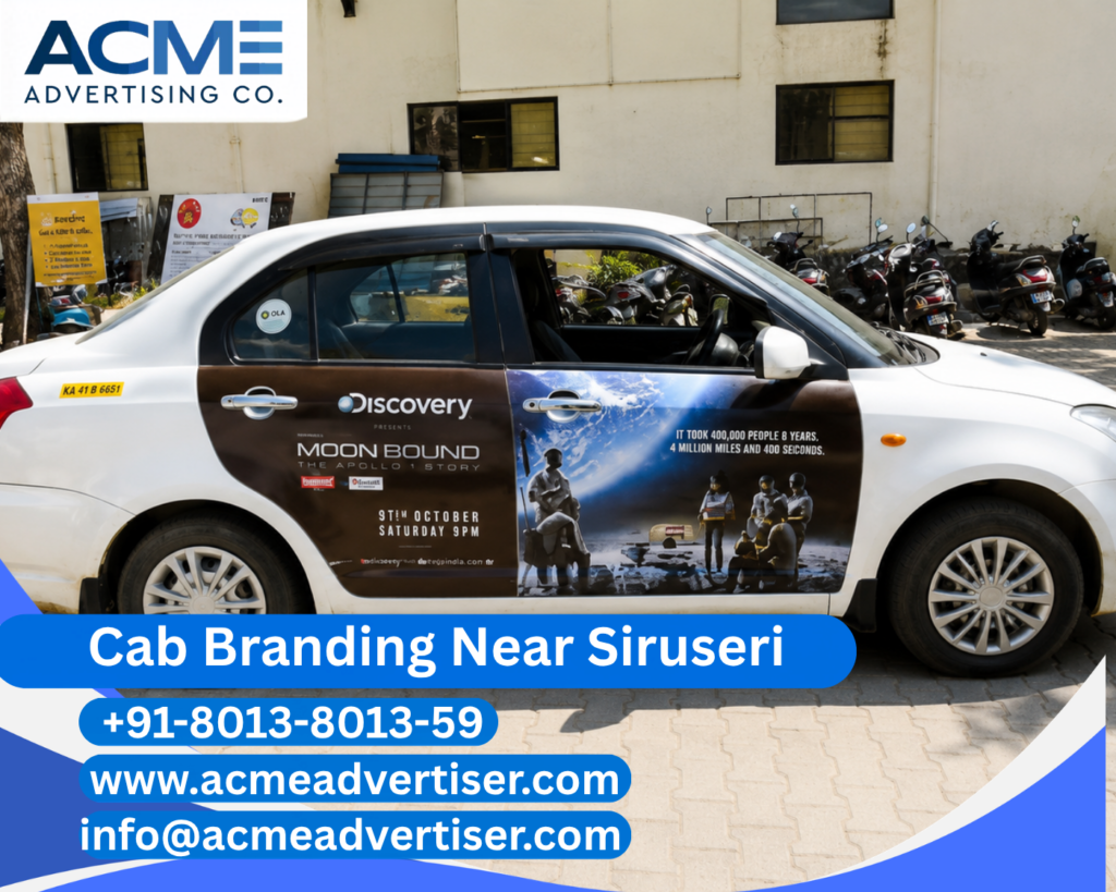 Cab Branding Company Near Siruseri delivering premium cab branding and transit advertising solutions for businesses in Chennai.