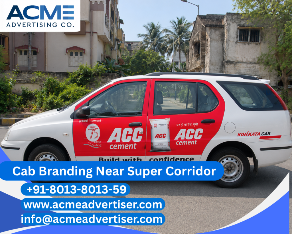Cab Branding Company Near Super Corridor providing premium cab branding services for business promotion in Indore.