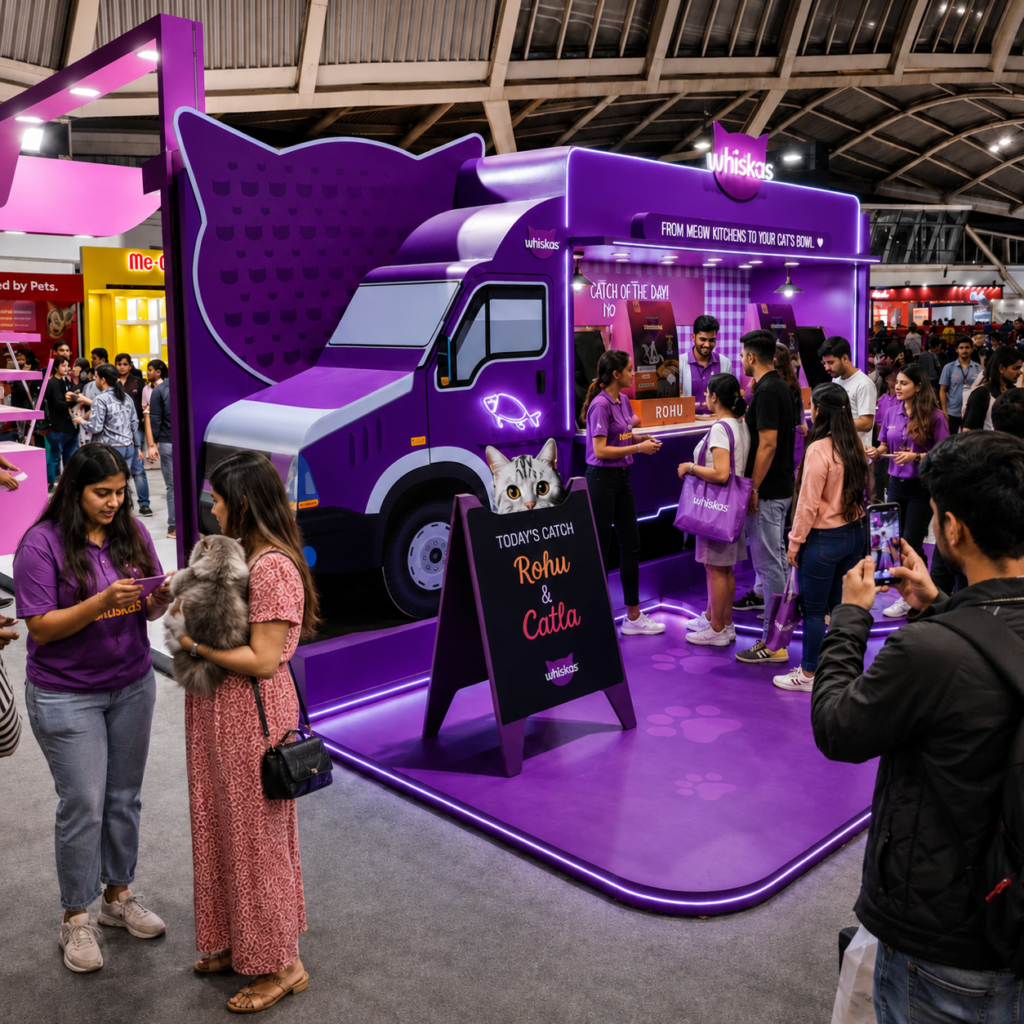 Experiential BTL marketing activity featuring product demonstrations, promotional displays, and live consumer engagement.