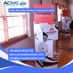 Cube box advertising company in India offering branded cube boxes for promotional displays, events and brand visibility