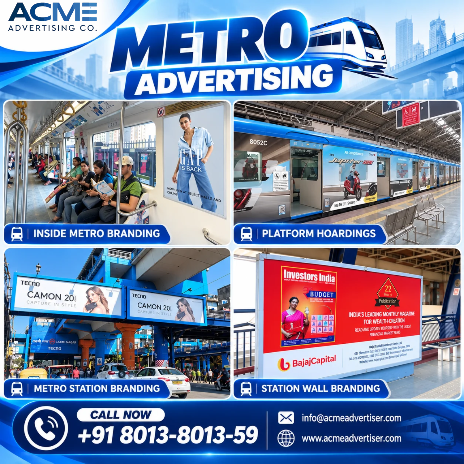Metro advertising services for impactful branding across trains and stations